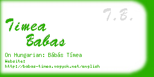 timea babas business card